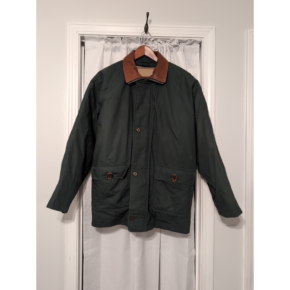 Gant Double Decker Goose Down Jacket w/ Leather Collar - Forest Green-Size M